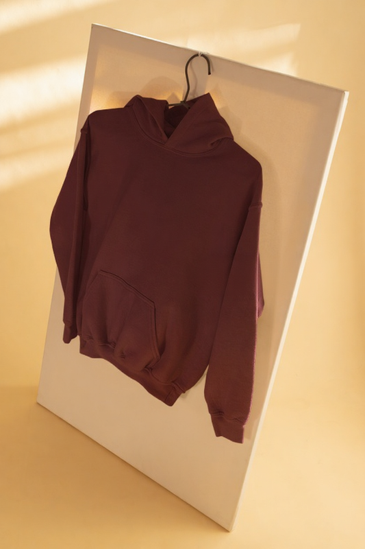 Crimson Depth - Dark Maroon Hoodie