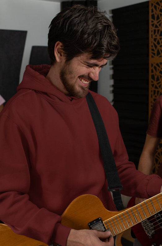 Crimson Depth - Dark Maroon Hoodie